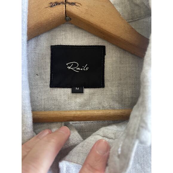 Rails Berkeley Light Grey Soft Brushed Lightweight Flannel Shirt Jacket M - Picture 9 of 10